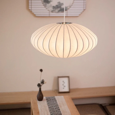 Silk Japanese Wabi-Sabi Chandelier Japandi Pendant Light