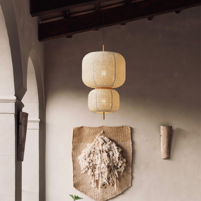 Japanese Rice Paper Hanging Lamp for Minimalist Interiors