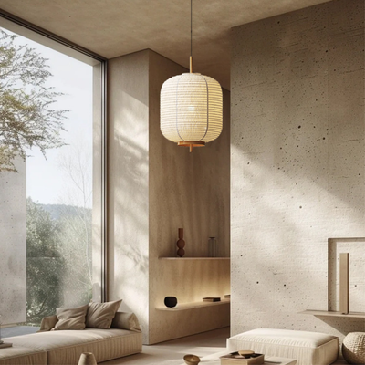 Japanese Rice Paper Hanging Lamp for Minimalist Interiors