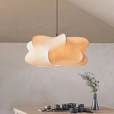 Japanese Silk Wabi Sabi Pendant Light