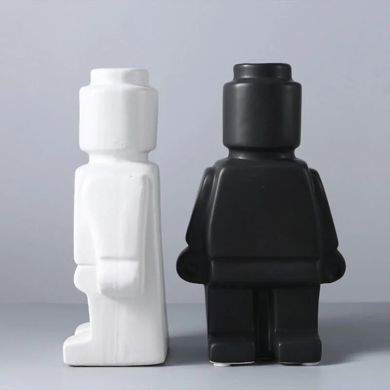 Colorful Lego-Inspired Body Vase in Resin