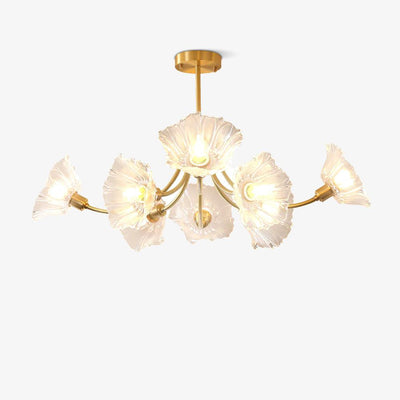 Kalin Flower Glass Brass Chandelier