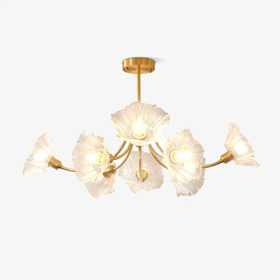 Kalin Flower Glass Brass Chandelier