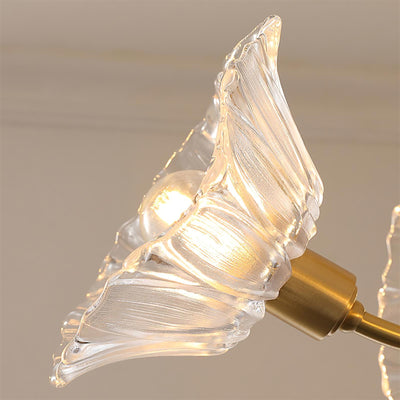Kalin Flower Glass Brass Chandelier