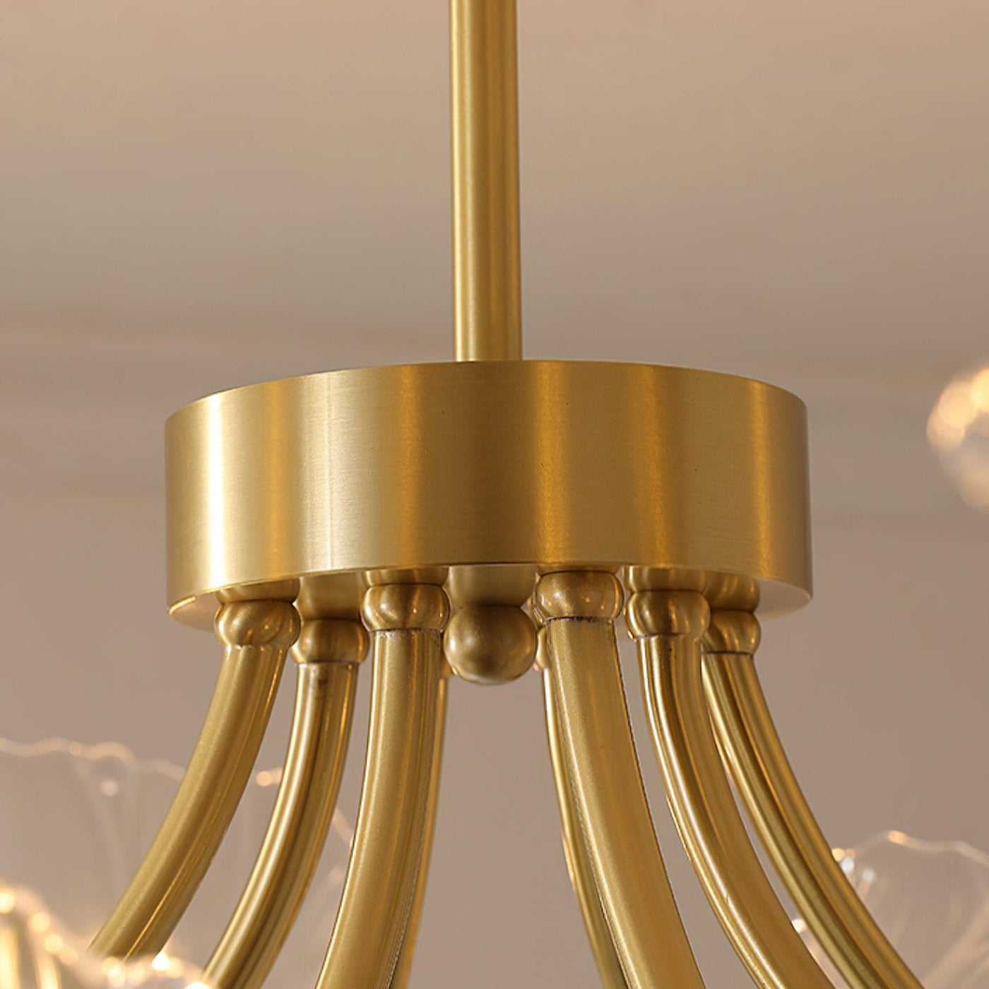 Kalin Flower Glass Brass Chandelier