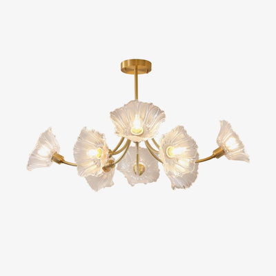 Kalin Flower Glass Brass Chandelier