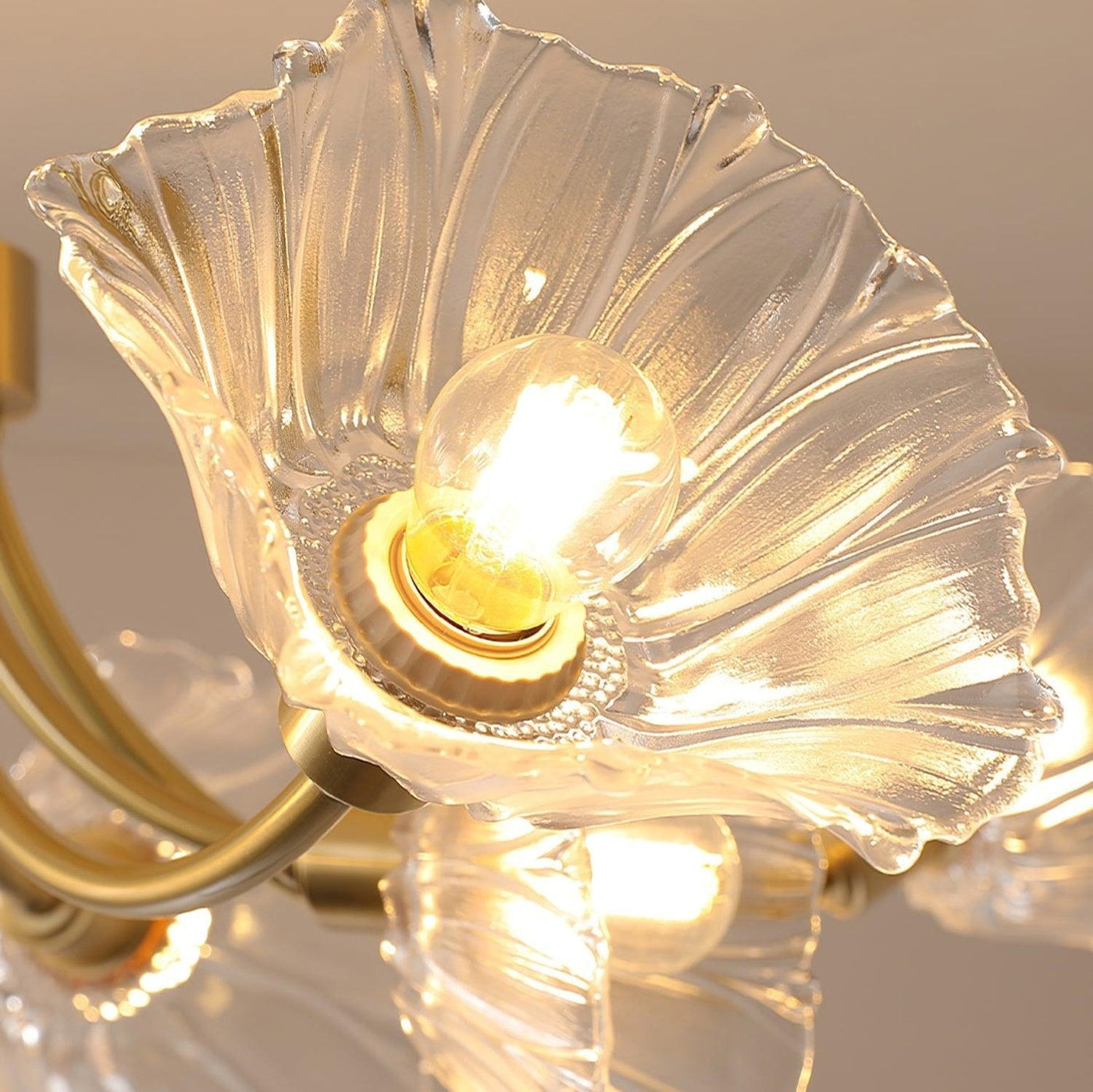 Kalin Flower Glass Brass Chandelier