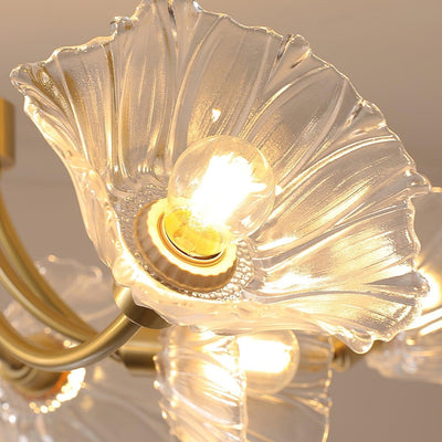 Kalin Flower Glass Brass Chandelier
