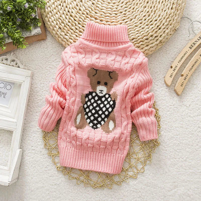 Kids’ Cable Knit Turtleneck Sweater | Thick Acrylic Winter Pullover | Warm & Cozy Knitwear