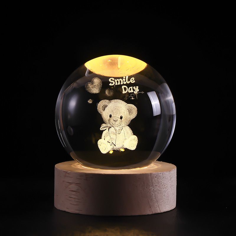 Luminous Crystal Ball LED Night Light Decor