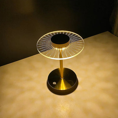 Cordless Rechargeable LED Crystal Disc Table Lamp