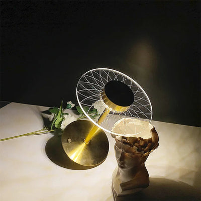Cordless Rechargeable LED Crystal Disc Table Lamp