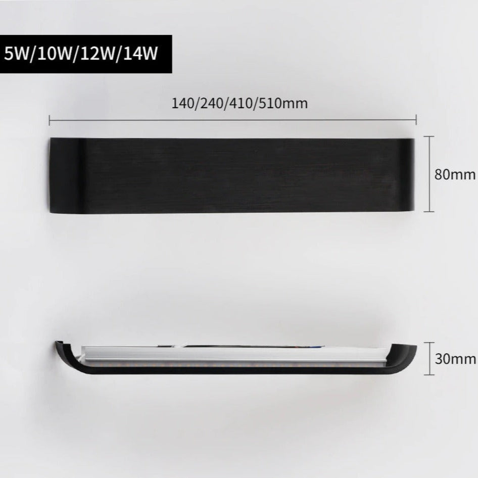 Contemporary LED Wall Lamp – Sleek Black Aluminum Light