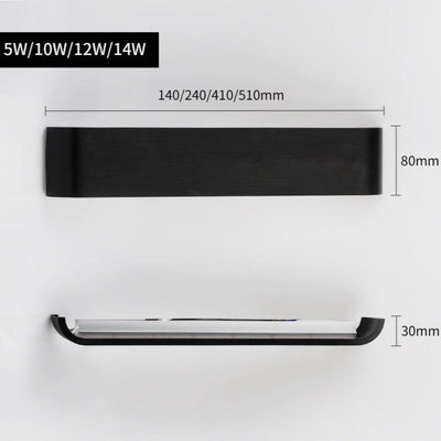 Contemporary LED Wall Lamp – Sleek Black Aluminum Light