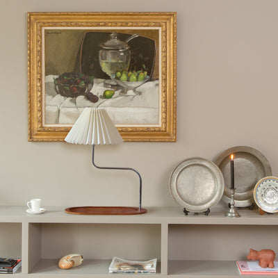 Pleated Fabric Table Lamp with Tray Base