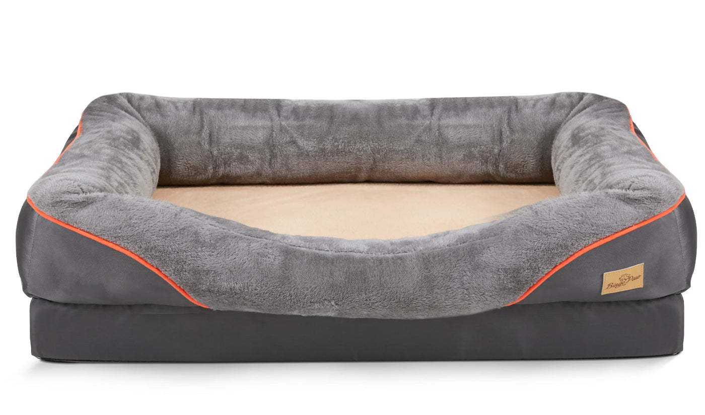 Large Orthopedic Dog Bed with Washable Cover – Gray