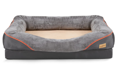 Large Orthopedic Dog Bed with Washable Cover – Gray