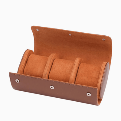 Leather Travel Watch Case for 1–3 Watches