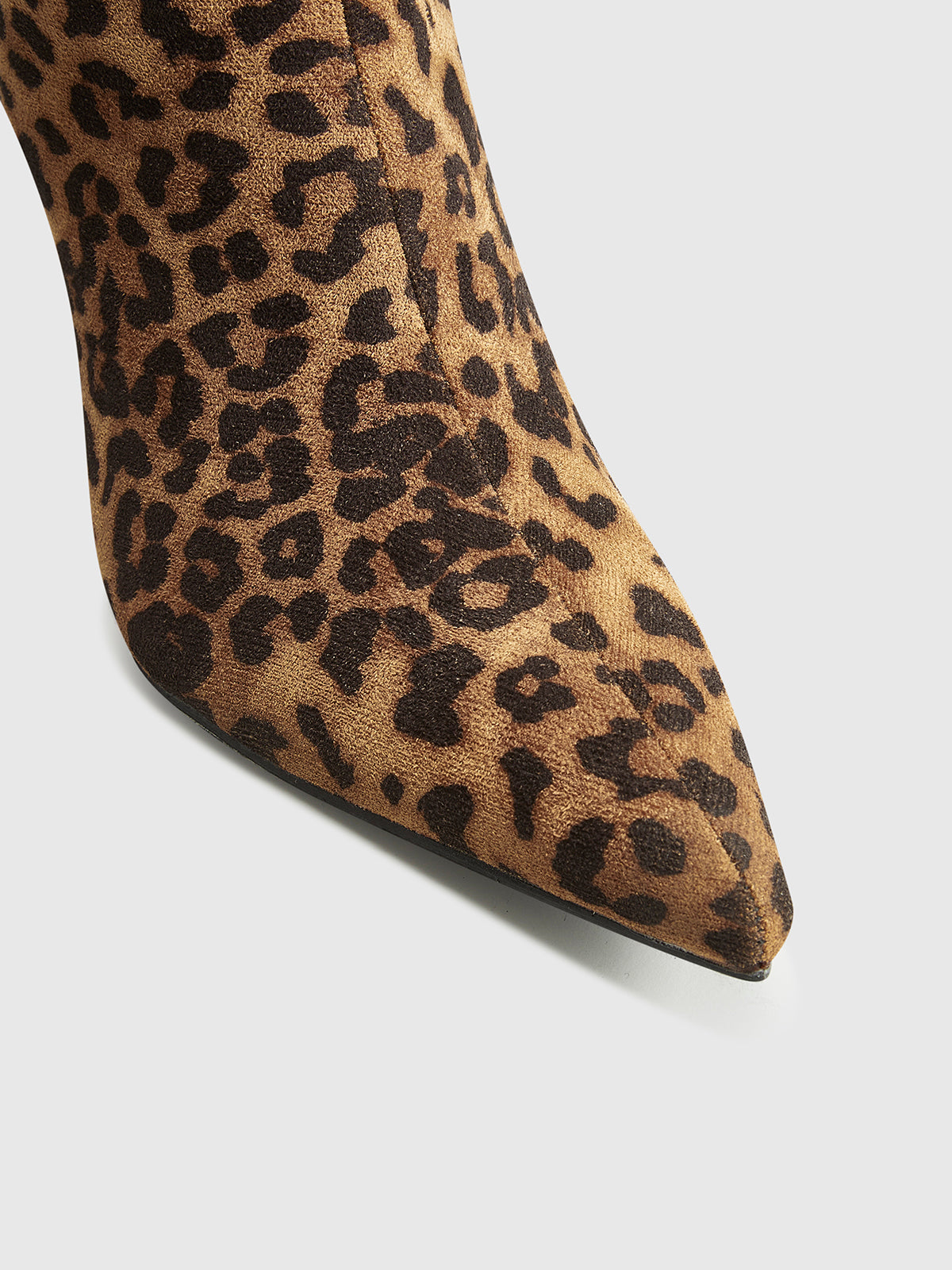Women’s Leopard Print Knee High Boots with Pointed Toe