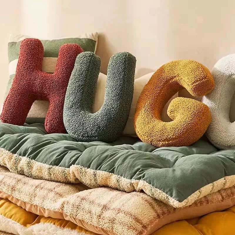 Personalized Letter Throw Pillow for Sofa