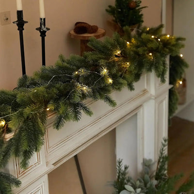 Artificial Christmas Pine Garland with LED Lights