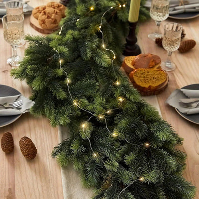 Artificial Christmas Pine Garland with LED Lights