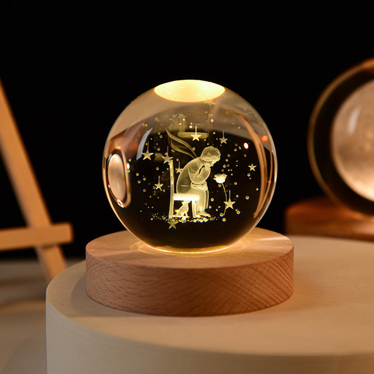 Luminous Crystal Ball LED Night Light Decor