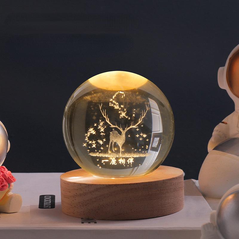 Luminous Crystal Ball LED Night Light Decor