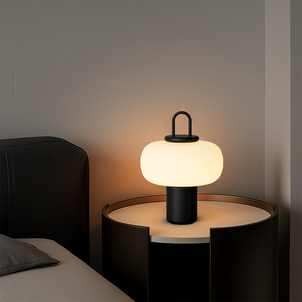 Modern Scandinavian Glass Table Lamp with LED Light