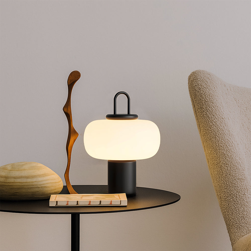 Modern Scandinavian Glass Table Lamp with LED Light