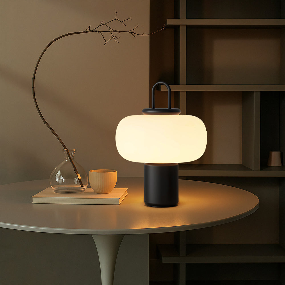 Modern Scandinavian Glass Table Lamp with LED Light