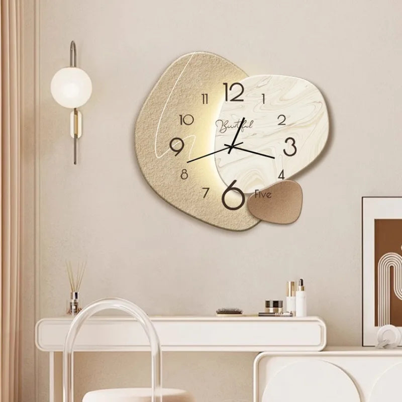 Modern 30cm Silent Quartz Wall Clock Metal Glass