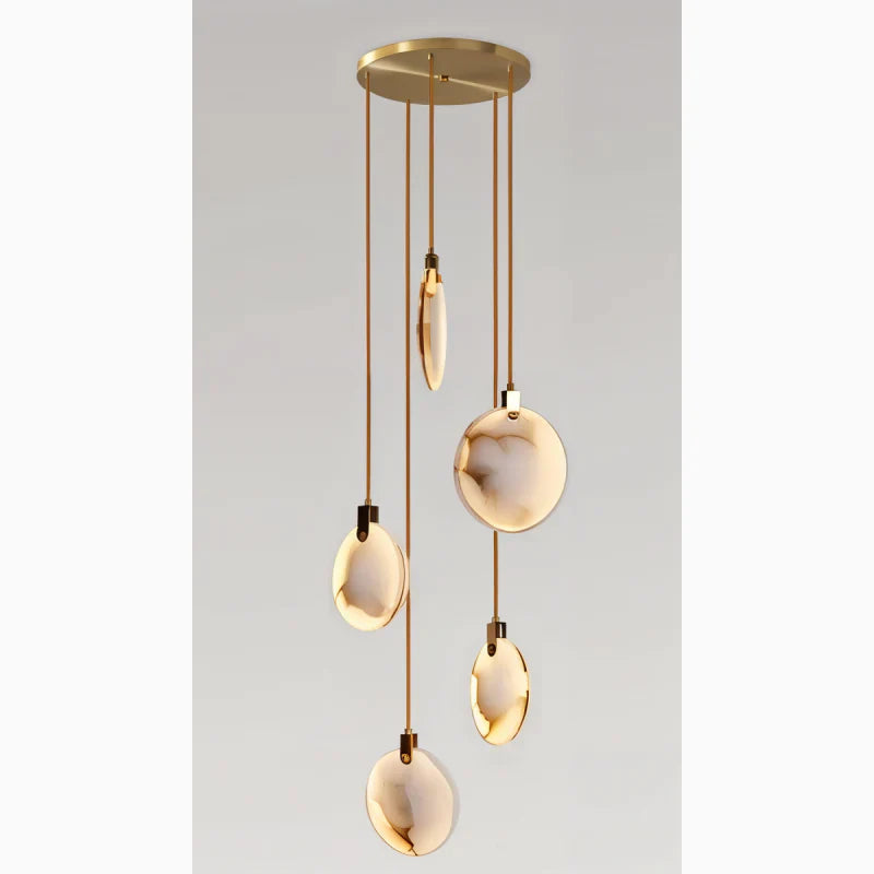 MarbleGlow LED Ring Chandelier – Modern Marble Design