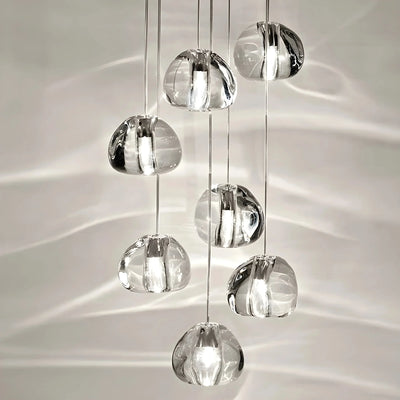 Modern Crystal Chandelier – LED Staircase Pendant Light