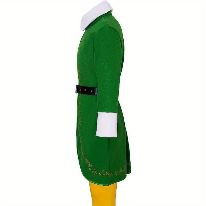 Men’s Holiday Elf Costume Long-Sleeve Outfit