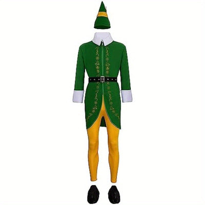 Men’s Holiday Elf Costume Long-Sleeve Outfit