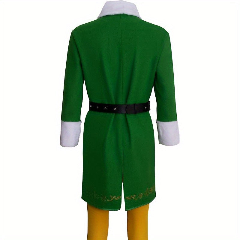Men’s Holiday Elf Costume Long-Sleeve Outfit