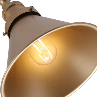 Mid-Century Adjustable Metal Wall Lamp – Brass & Black