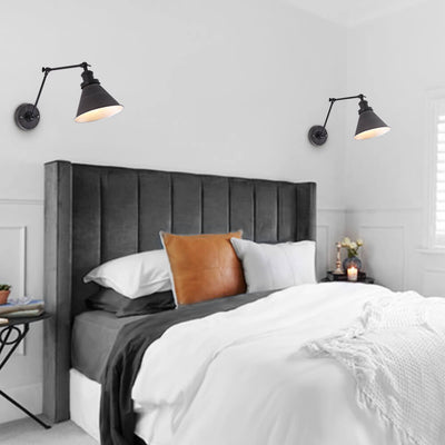 Mid-Century Adjustable Metal Wall Lamp – Brass & Black