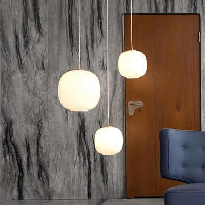 Opal Glass Pendant Light – Nordic Lantern Design