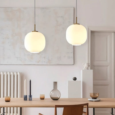 Opal Glass Pendant Light – Nordic Lantern Design