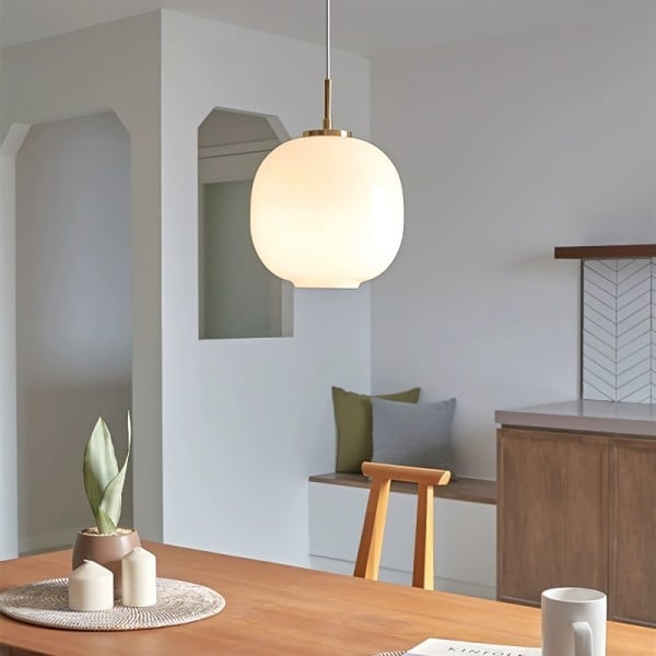 Opal Glass Pendant Light – Nordic Lantern Design