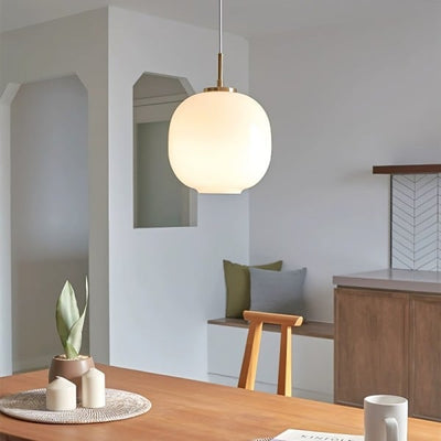 Opal Glass Pendant Light – Nordic Lantern Design