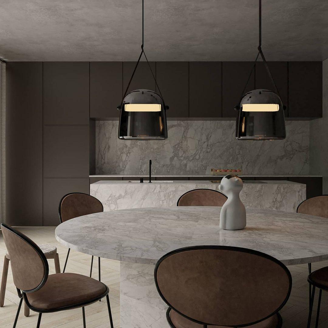 Mona Minimalist LED Pendant Light – Modern Glass Design