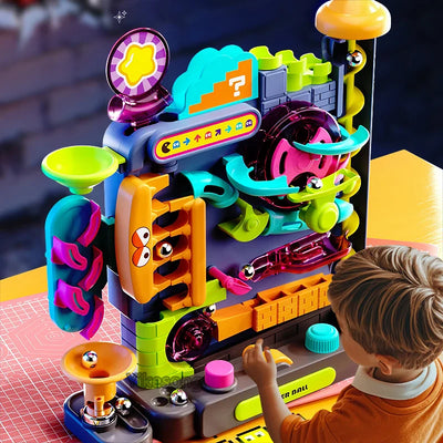 Montessori Multi-Layer Track Toy – Educational Rolling Ball Game