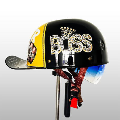 Retro Baseball Cap Style Motorcycle Half Helmet for Riders