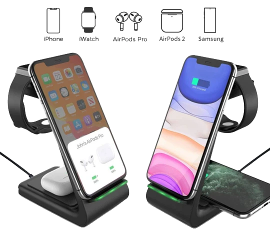 3-in-1 Wireless Charger for Smartphone, Smartwatch and Earbuds