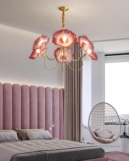 Glass flower chandelier