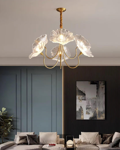 Glass flower chandelier