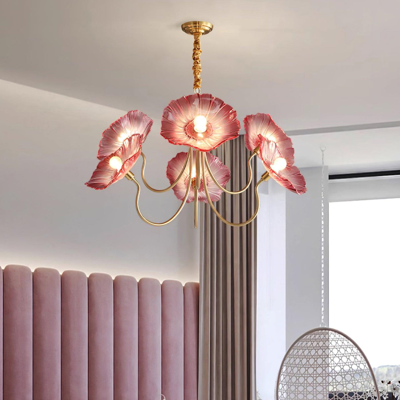 Murano Glass Flower Chandelier Light Fixture